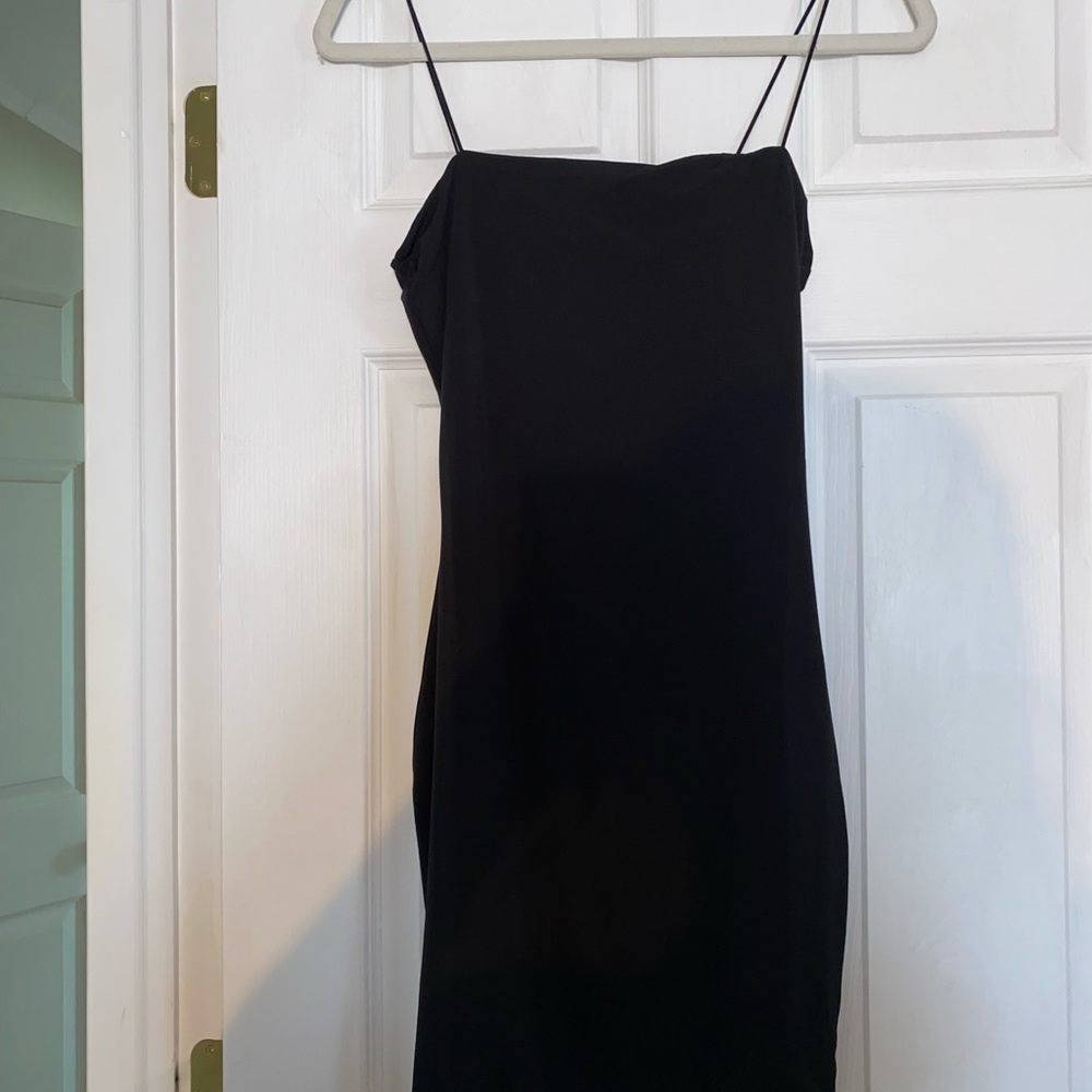 Elegant Black Spaghetti Strap Dress